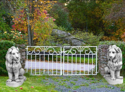 Lion Garden Figure Patio Garden Sculpture Decor Figures Sculptures Statues